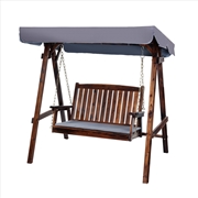 Buy Gardeon Swing Chair Wooden Garden Bench Canopy 2 Seater Outdoor Furniture