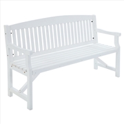 Buy Gardeon Wooden Garden Bench Chair Outdoor Furniture Patio Deck 3 Seater White