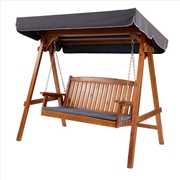 Buy Gardeon Wooden Swing Chair Garden Bench Canopy 3 Seater Outdoor Furniture