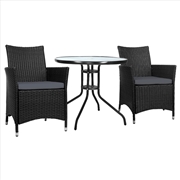 Buy Gardeon Outdoor Furniture Dining Chair Table Bistro Set Wicker Patio Setting Tea Coffee Cafe Bar Set