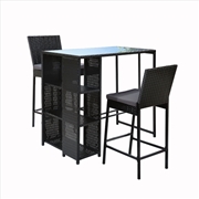 Buy Gardeon 3 PCS Outdoor Bar Table Stools Set Patio Furniture Dining Chairs Wicker