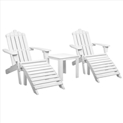 Buy Gardeon Outdoor Sun Lounge Beach Chairs Table Setting Wooden Adirondack Patio Chair
