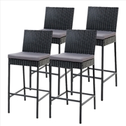 Buy Gardeon Set of 4 Outdoor Bar Stools Dining Chairs Wicker Furniture