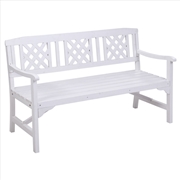 Buy Gardeon Wooden Garden Bench 3 Seat Patio Furniture Timber Outdoor Lounge Chair White