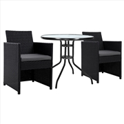 Buy Gardeon Patio Furniture Dining Chairs Table Patio Setting Bistro Set Wicker Tea Coffee Cafe Bar Set