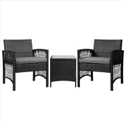 Buy Gardeon Patio Furniture Outdoor Bistro Set Dining Chairs Setting 3 Piece Wicker
