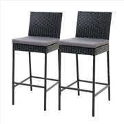 Buy Gardeon Set of 2 Outdoor Bar Stools Dining Chairs Wicker Furniture