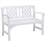 Buy Gardeon Wooden Garden Bench 2 Seat Patio Furniture Timber Outdoor Lounge Chair White