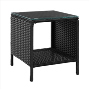 Buy Gardeon Side Table Coffee Patio Outdoor Furniture Rattan Desk Indoor Garden Black