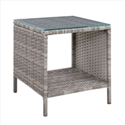 Buy Gardeon Side Table Coffee Patio Outdoor Furniture Rattan Desk Indoor Garden Grey