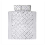 Buy Giselle Quilt Cover Set Diamond Pinch Grey - Queen