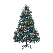Buy Home Ready 6Ft 180cm 930 tips Green Snowy Christmas Tree Xmas Pine Cones + Bauble Balls