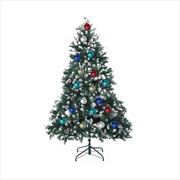 Buy Home Ready 5Ft 150cm 720 tips Green Snowy Christmas Tree Xmas Pine Cones + Bauble Balls