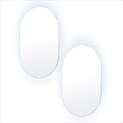 Buy 2 Set La Bella LED Wall Mirror Oval Touch Anti-Fog Makeup Decor Bathroom Vanity 50x75cm