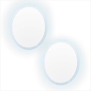 Buy 2 Set La Bella LED Wall Mirror Round Touch Anti-Fog Makeup Decor Bathroom Vanity 80cm