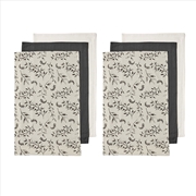 Buy Ladelle Grown Ivy Set of 6 Cotton Kitchen Towels Charcoal