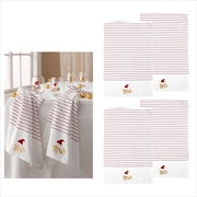 Buy Ladelle Mr & Mrs Christmas Hat Set of 4 Cotton Kitchen Towels 45 x 70 cm