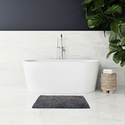 Buy Microfiber Shower & Bathroom Bath Mat Non Slip Soft Pile Design (Dark Grey)