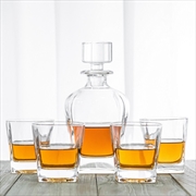 Buy Novare Oval Whiskey Decanter Bottle With 4 Whiskey Glasses Set