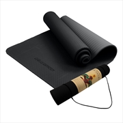 Buy Powertrain Eco-friendly Dual Layer 6mm Yoga Mat | Midnight | Non-slip Surface And Carry Strap For Ul