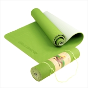 Buy Powertrain Eco-friendly Dual Layer 8mm Yoga Mat | Lime Green | Non-slip Surface, And Carry Strap For