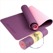 Buy Powertrain Eco-friendly Dual Layer 8mm Yoga Mat | Purple | Non-slip Surface And Carry Strap For Ulti