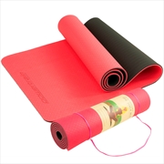 Buy Powertrain Eco-friendly Dual Layer 8mm Yoga Mat | Red Blush | Non-slip Surface And Carry Strap For U