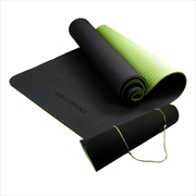 Buy Powertrain Eco-Friendly TPE Pilates Exercise Yoga Mat 8mm - Black Green