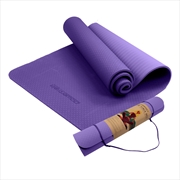 Buy Powertrain Eco-friendly Dual Layer 6mm Yoga Mat | Dark Lavender | Non-slip Surface And Carry Strap F