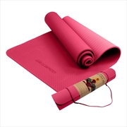 Buy Powertrain Eco-friendly Dual Layer 6mm Yoga Mat | Pink | Non-slip Surface And Carry Strap For Ultima