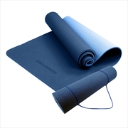 Buy Powertrain Eco-friendly Dual Layer 8mm Yoga Mat | Dark Blue | Non-slip Surface And Carry Strap For U