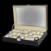 Buy Watch Box - 24 Slot Luxury Display Case With Framed Glass Lid