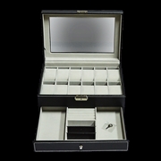 Buy 12 Grids Watch Display Case Leather jewellery Storage Box Organiser Lock Key