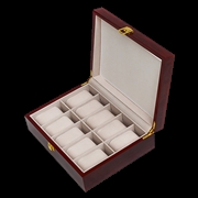 Buy 10 Grids Wooden Watch Case Glass Jewellery Storage Holder Box Wood Display