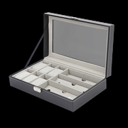 Buy 6+3 Grid Watch Sunglass Eyeglasses Display Box Case Storage Organizer PU Leather