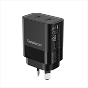 Buy Simplecom CU221 Dual USB-C Fast Wall Charger PD 20W for Phone Tablet
