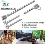 Buy Wire Rope DIY Balustrade Kit Jaw/Swage Fork Terminal Eye Bolts Turnbuckle
