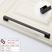 Buy Zinc Kitchen Cabinet Handles Drawer Bar Handle Pull black+copper color hole to hole size 256mm