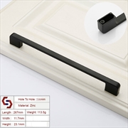Buy Zinc Kitchen Cabinet Handles Drawer Bar Handle Pull black color hole to hole size 256mm