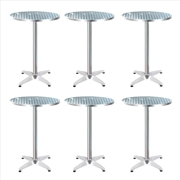 Buy Gardeon 6pcs Outdoor Bar Table Furniture Adjustable Aluminium Cafe Table Round
