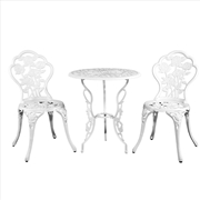 Buy Gardeon Outdoor Furniture Chairs Table 3pc Aluminium Bistro White