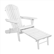 Buy Gardeon Adirondack Beach Chair with Ottoman - White