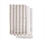 Buy IDC Homewares Set of 3 Gardenia Cotton Tea Towels Taupe