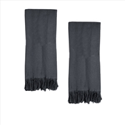 Buy J Elliot Home 400GSM Camila Set of 2 Cotton Waffle Hand Towels 45 x 65 cm Coal