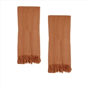 Buy J Elliot Home 400GSM Camila Set of 2 Cotton Waffle Hand Towels 45 x 65 cm Earth