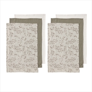 Buy Ladelle Grown Ivy Set of 6 Cotton Kitchen Towels Taupe