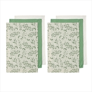 Buy Ladelle Grown Ivy Set of 6 Cotton Kitchen Towels Green