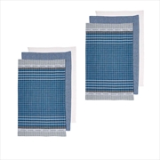 Buy Ladelle Entertainer Set of 6 Cotton Kitchen Towels Blue