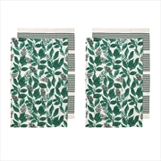 Buy Ladelle Tierra Set of 4 Cotton Kitchen Towels Green