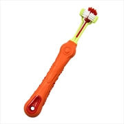 Buy Pawfriends Pet Three-Head Multi-Angle Dog  Cat Toothbrush Oral Cleaning Product Orange